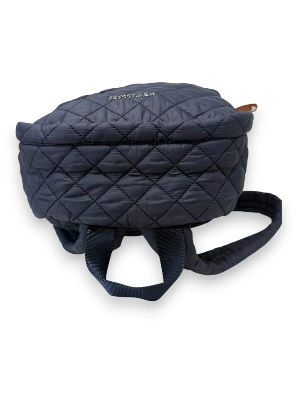 MZ Wallace City Backpack Navy Blue Zippered Quilt Women’s